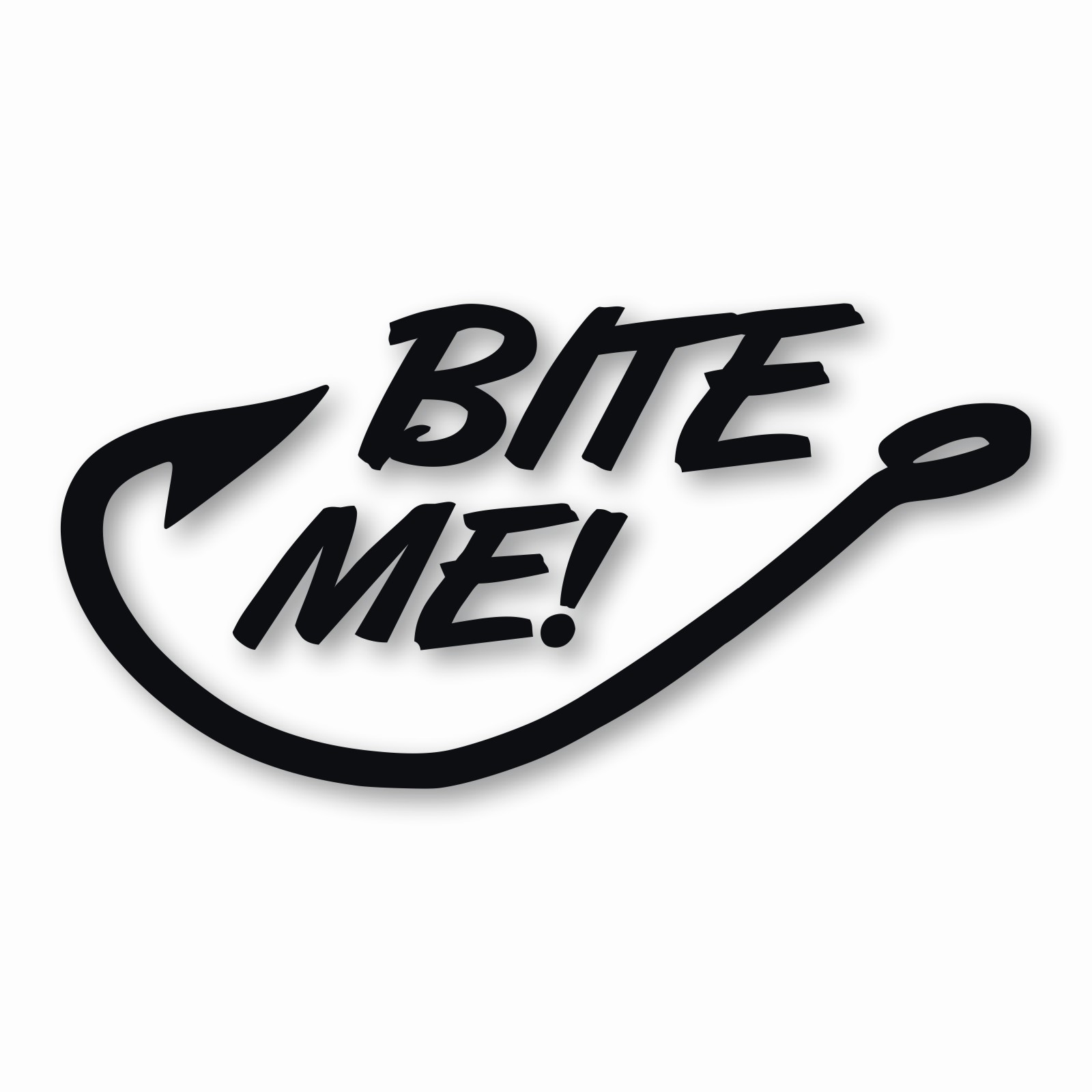 Bite Me! Fishing Fish Hook – Vinyl Decal Sticker – CHOOSE Size & Color