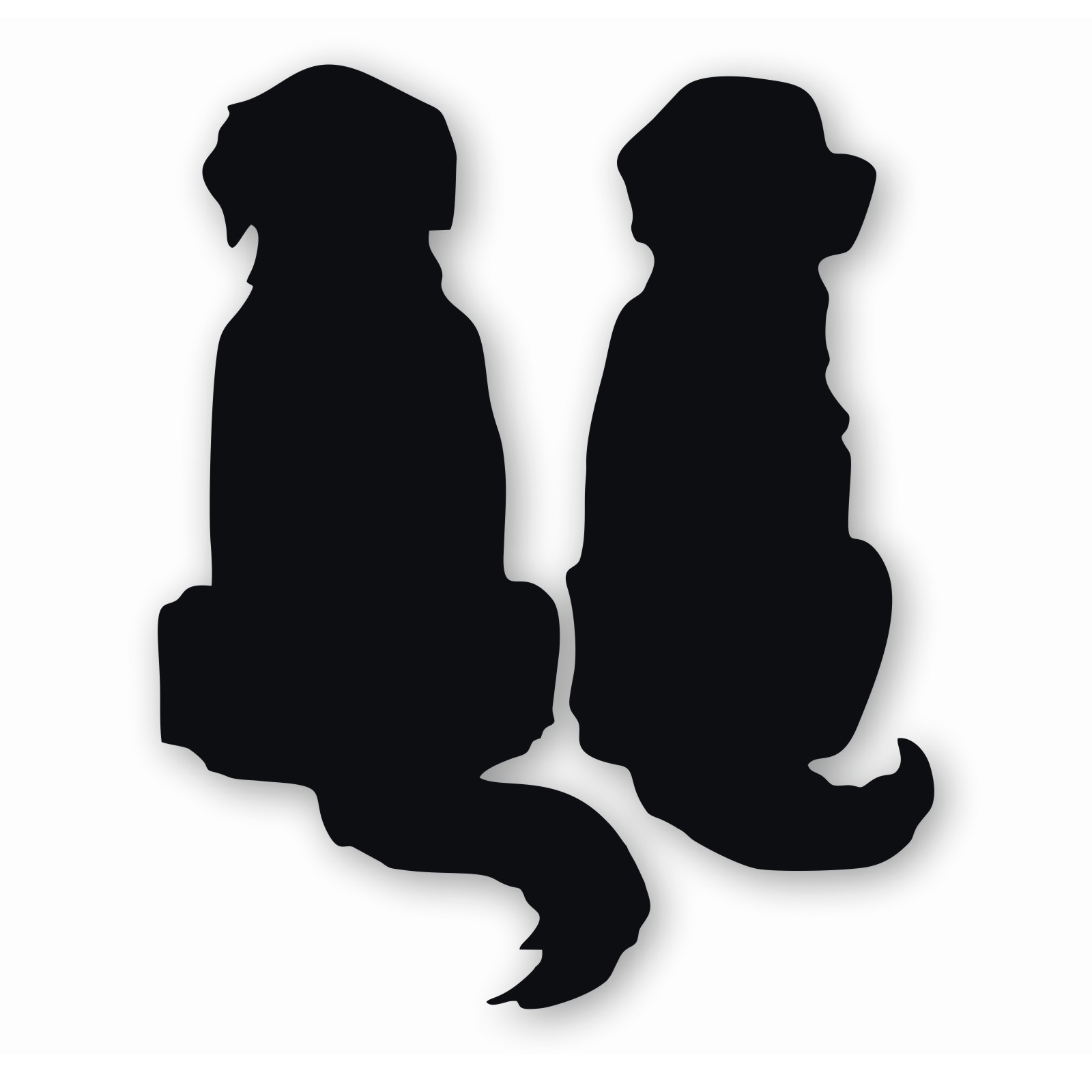 Two Golden Retriever Dogs Silhouette – Vinyl Decal Sticker – CHOOSE Size & Color
