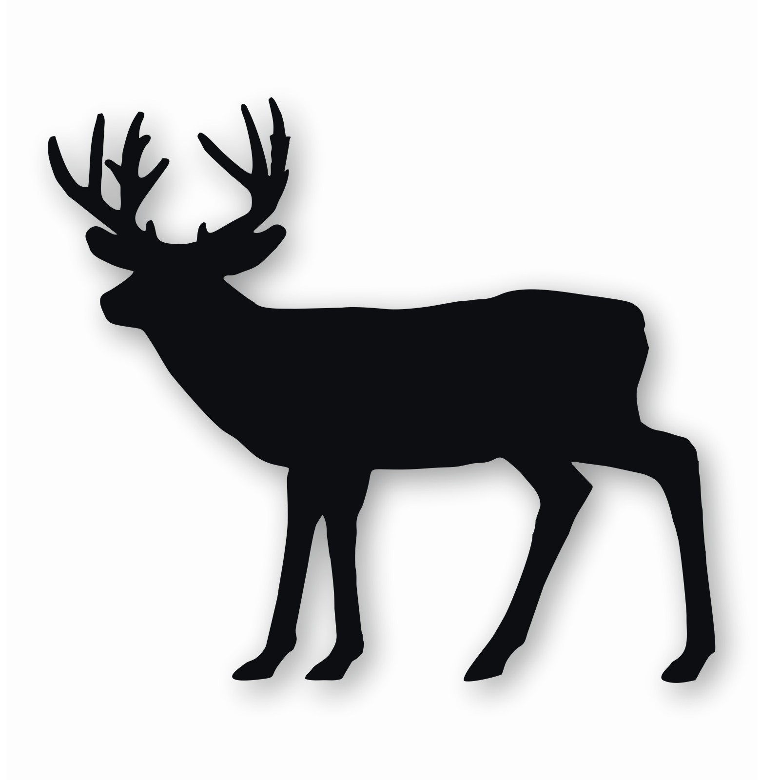 Buck Silhouette Deer Antlers – Vinyl Decal Sticker – CHOOSE Size & Color