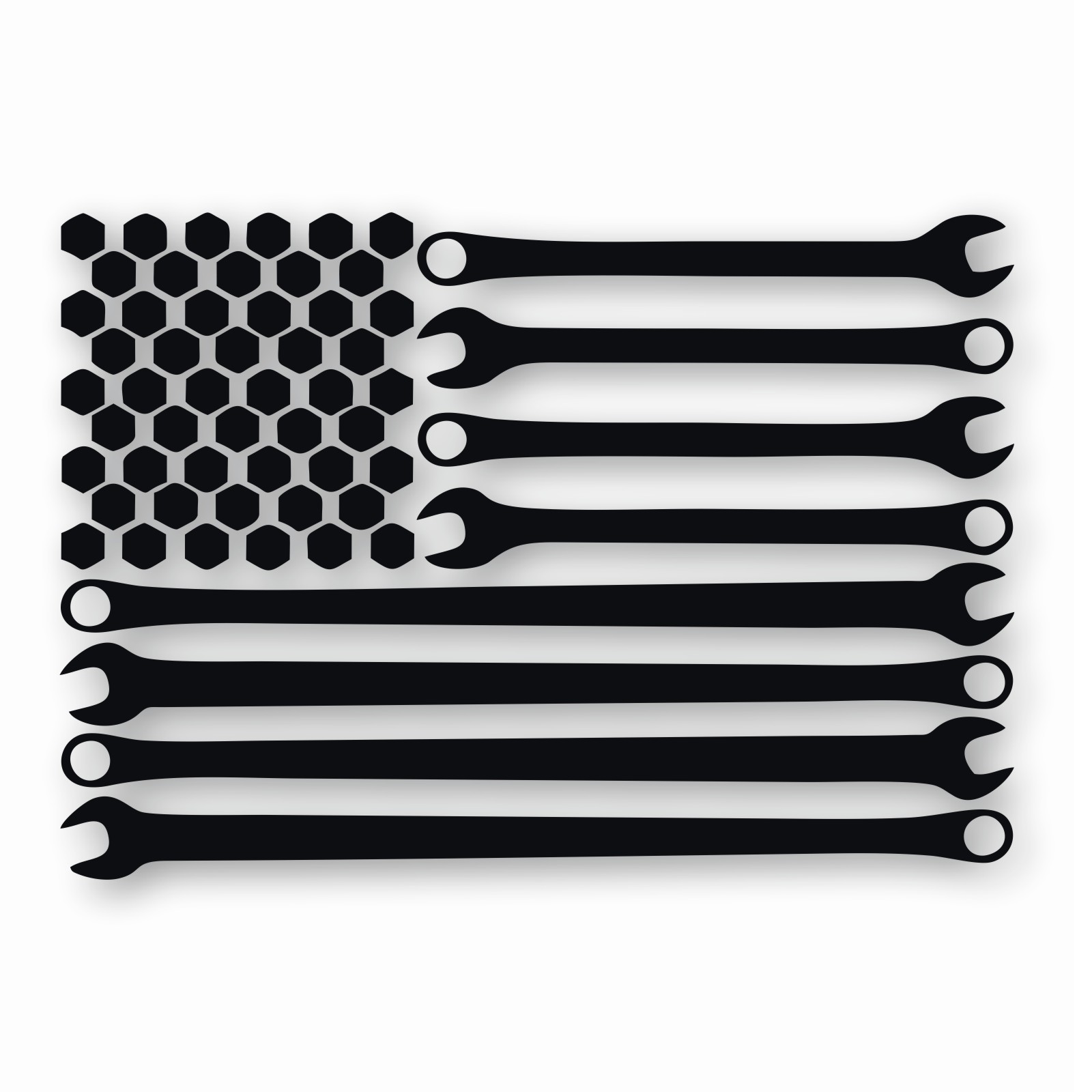 American Flag Wrenches Toolbox- Vinyl Decal Sticker – CHOOSE Size & Color