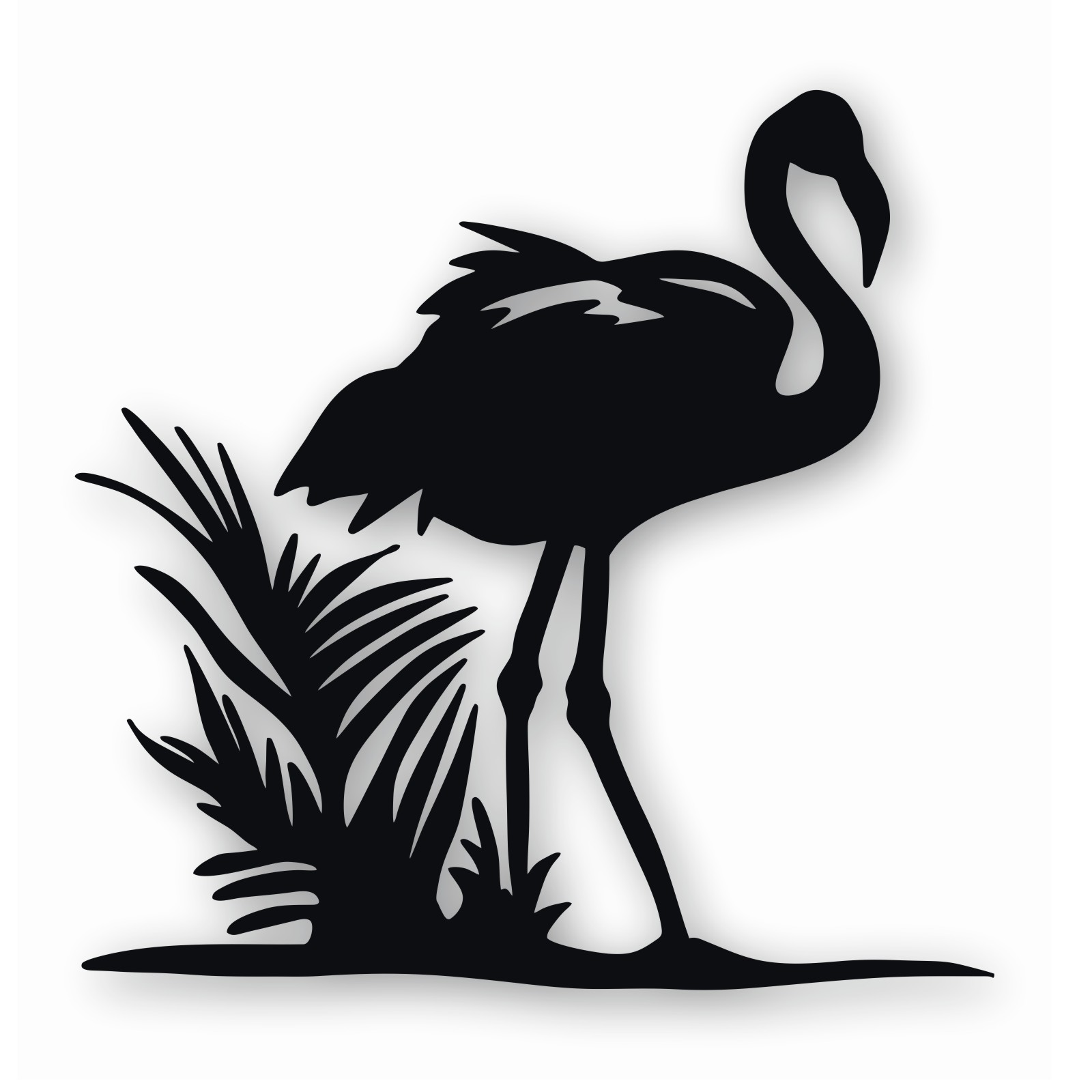FLAMINGO Silhouette Grass Background – Vinyl Decal Sticker – CHOOSE Size & Color