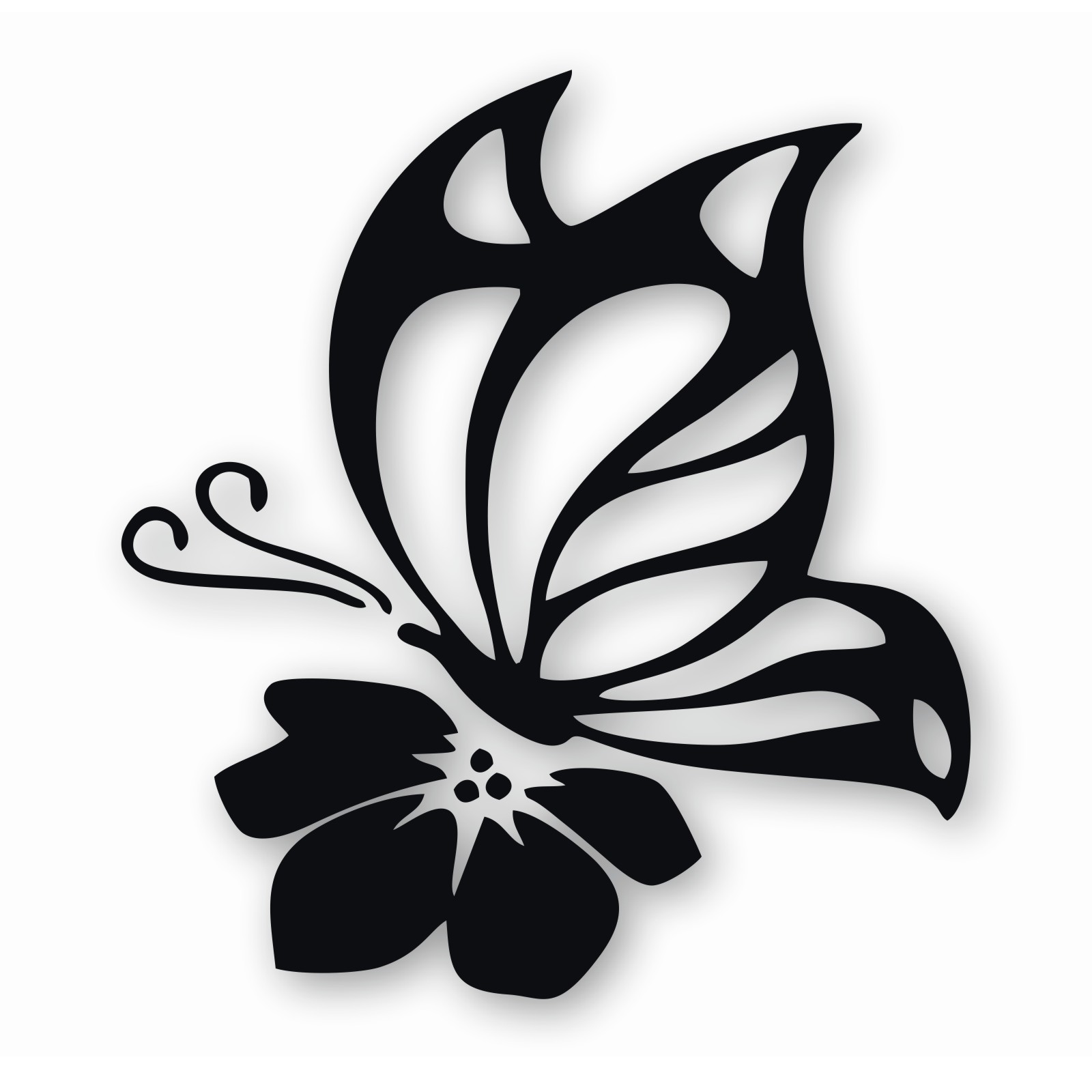 Butterfly On Flower – Vinyl Decal Sticker – CHOOSE Size & Color