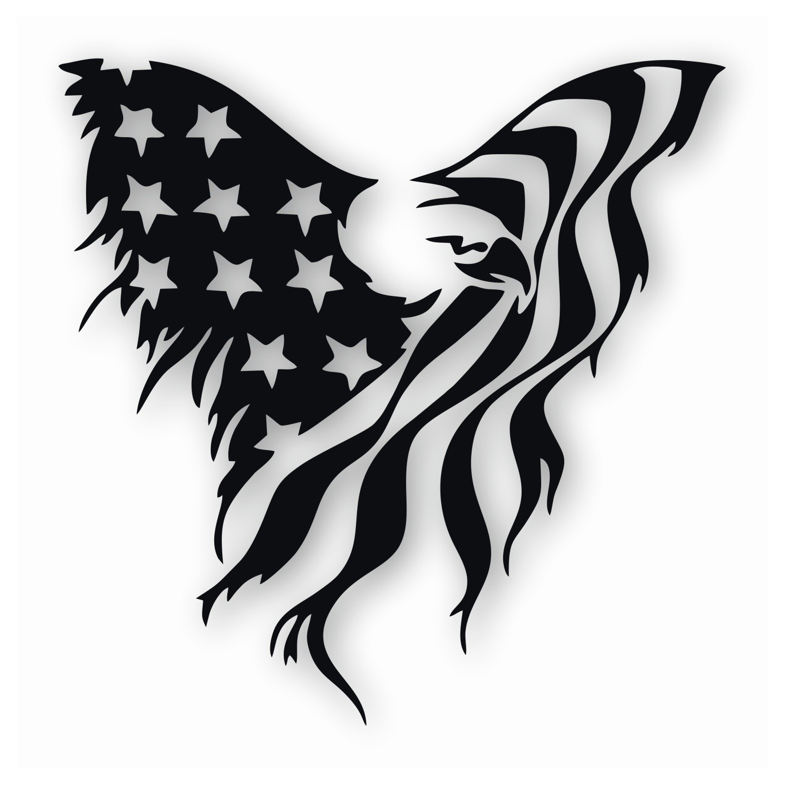 American Flag Eagle U.S.A. Patriotic – Vinyl Decal Sticker – CHOOSE Size & Color
