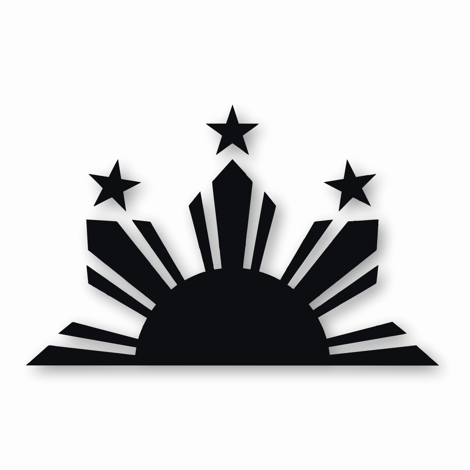 Philippines Half Sun and Stars – Vinyl Decal Sticker – CHOOSE Size & Color