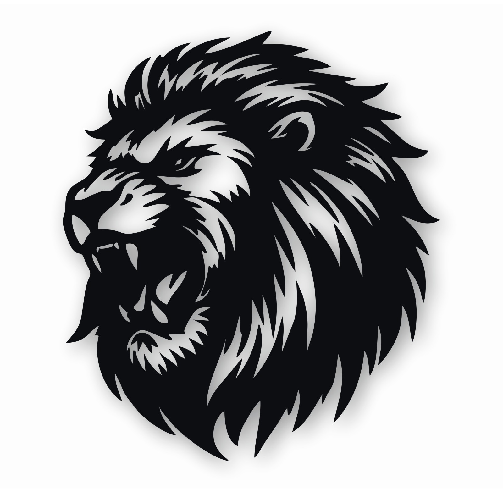LION Silloutte Detailed Head – Vinyl Decal Sticker – CHOOSE Size & Color
