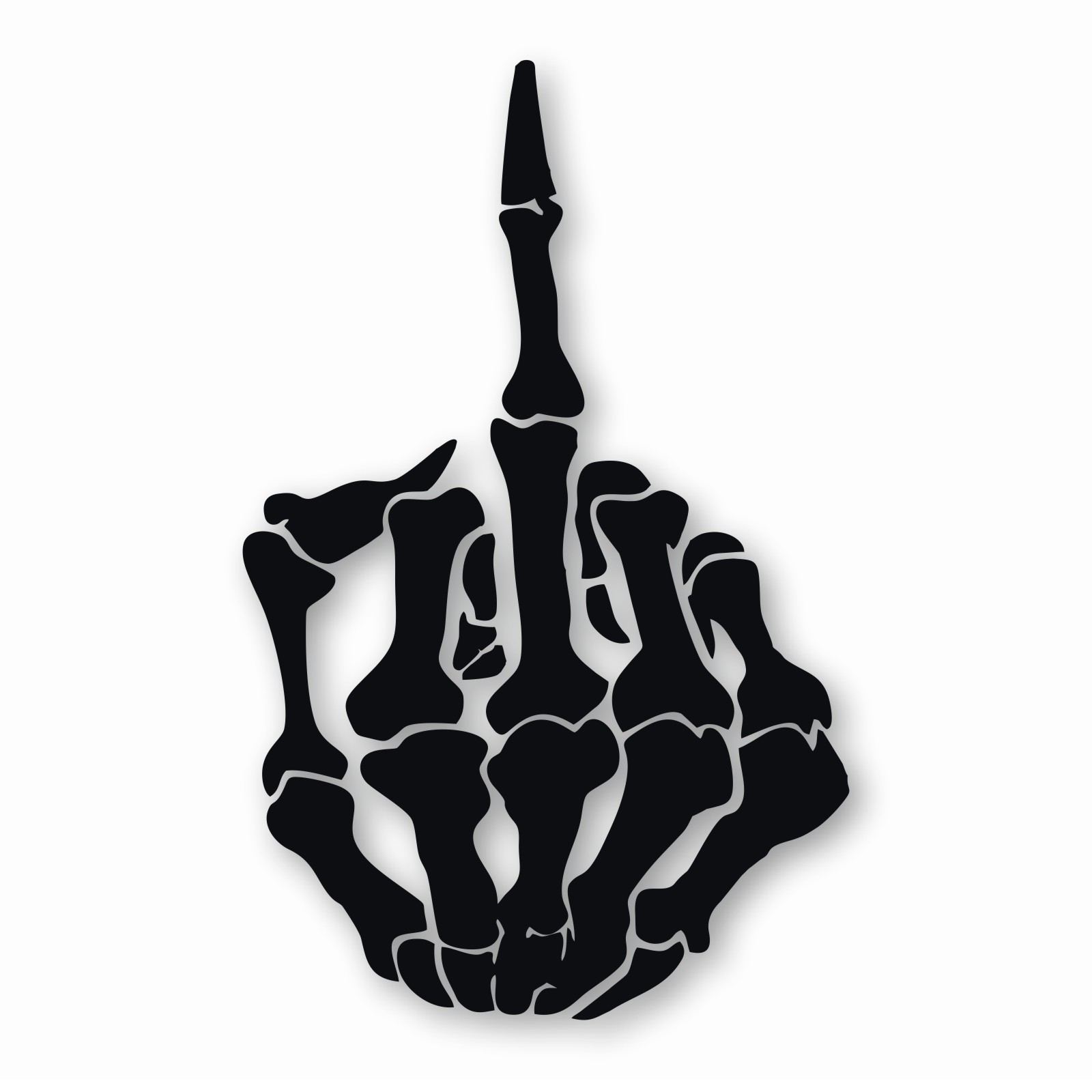 Skeleton Middle Finger Bone – Vinyl Decal Sticker – CHOOSE Size & Color