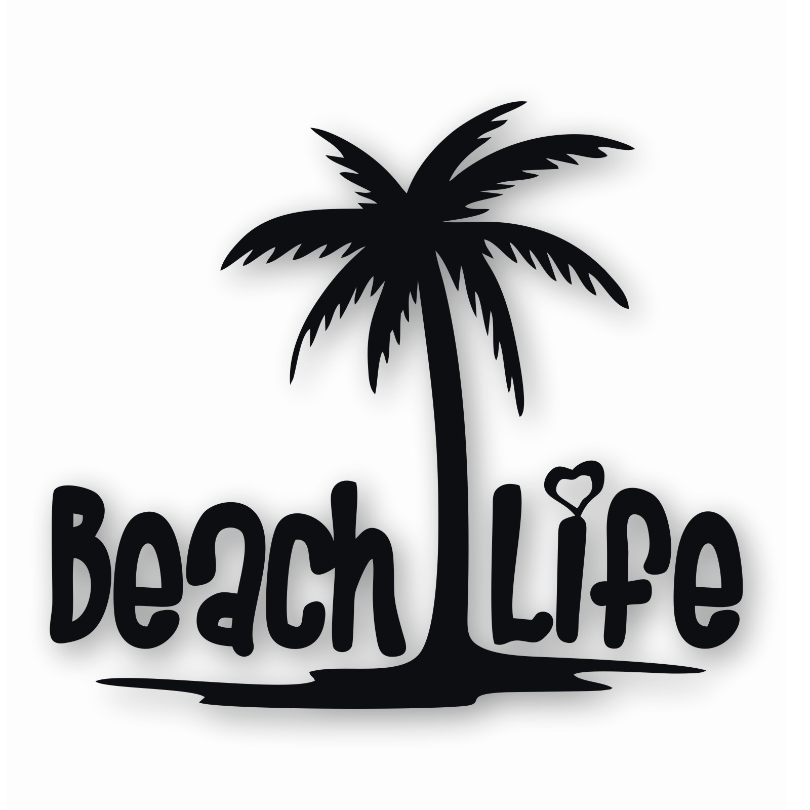 Beach Life Palm Tree – Vinyl Decal Sticker – CHOOSE Size & Color