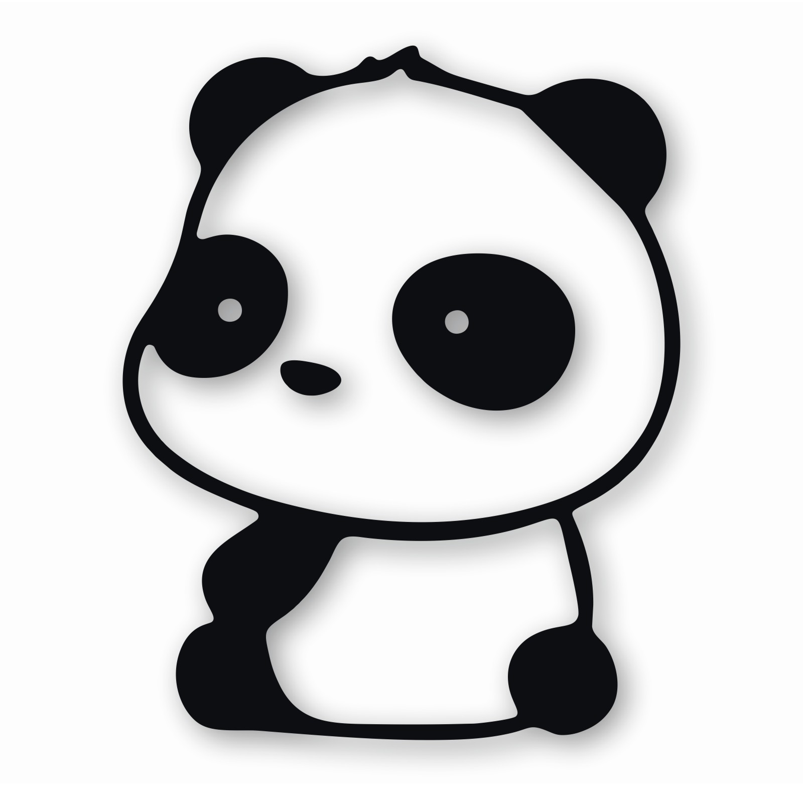 Panda Sitting – Vinyl Decal Sticker – CHOOSE Size & Color