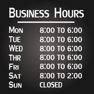 Business Hours Decal (C)